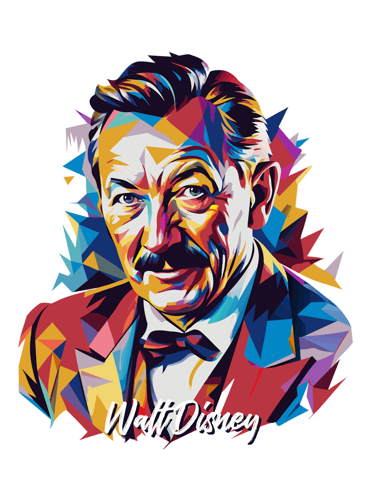 Walt Disney 03 Portrait WPAP Pop Art