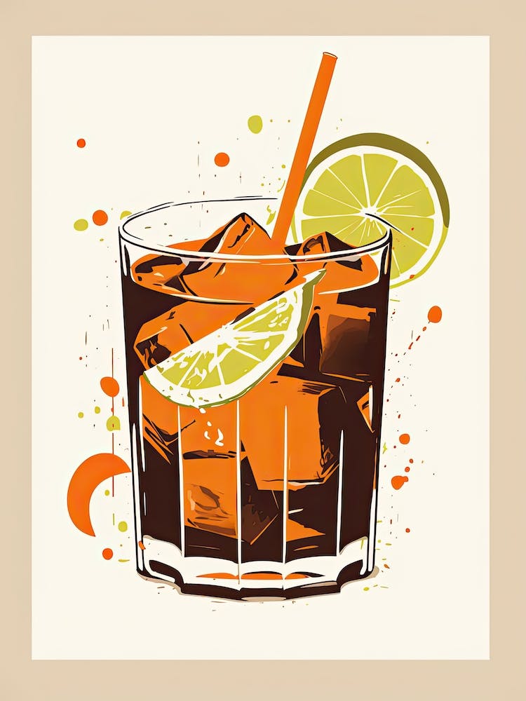 Illustration Cuba Libre Floral Infusion Cocktail 2