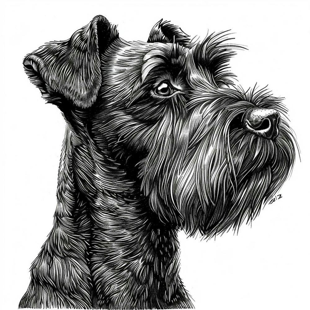 Cesky Terrier Hund Strichzeichnung 1