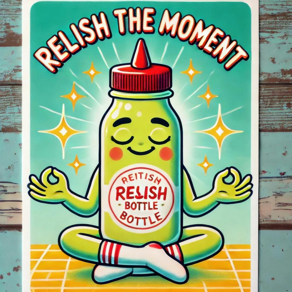 Relish the Moment. Kitschy Kitchen Art Series.