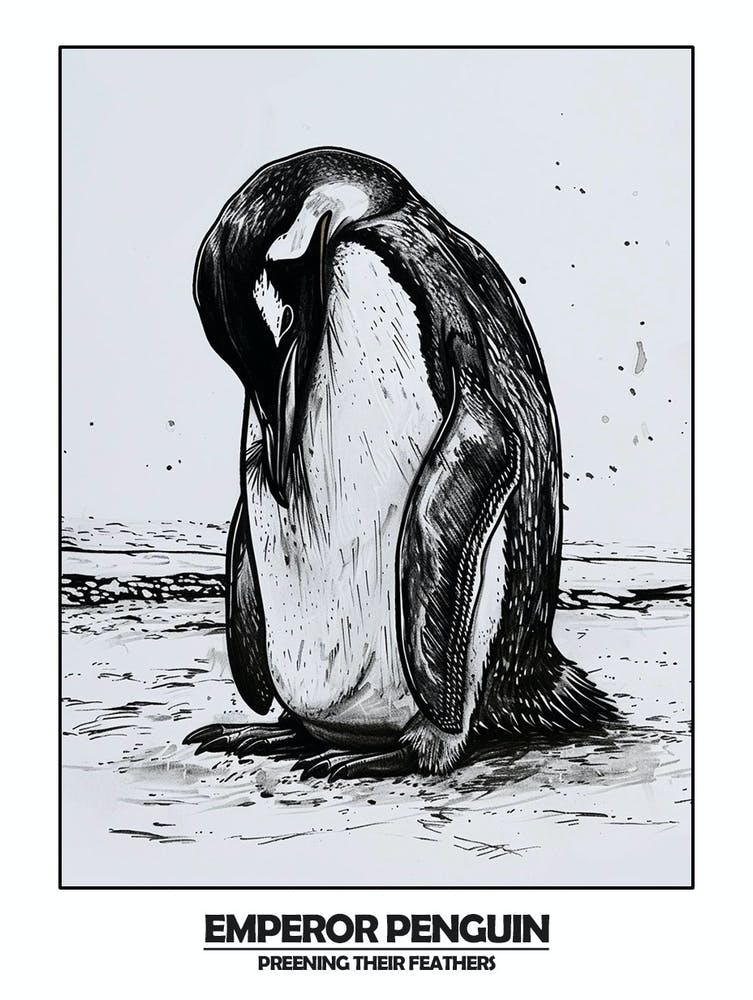 Penguin Preening Their Feathers Poster 2
