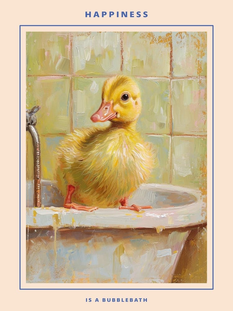 Kitsch Duckling In The Bath 1 Poster