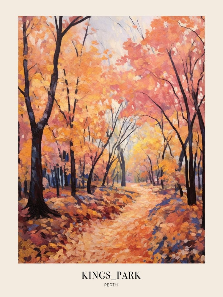 Autumn City Park Painting Kings Park Perth Australia 2 Poster