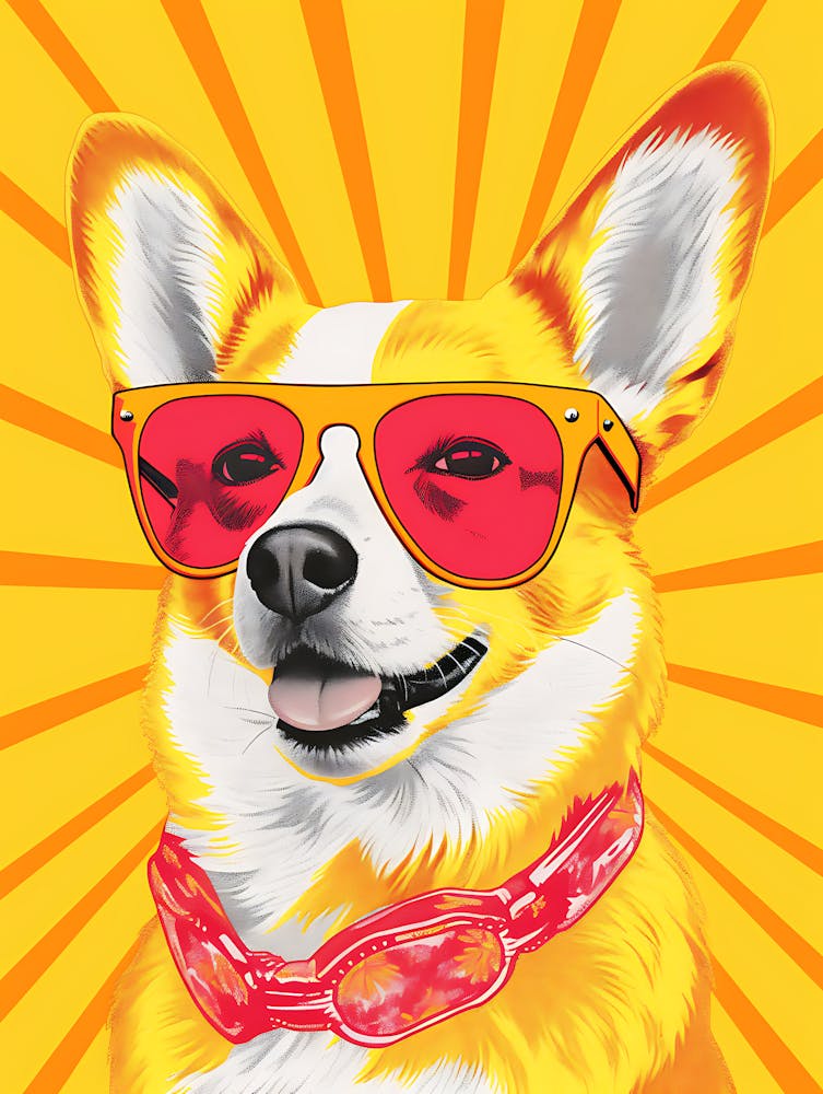 Corgi Wearing Sunglasses
