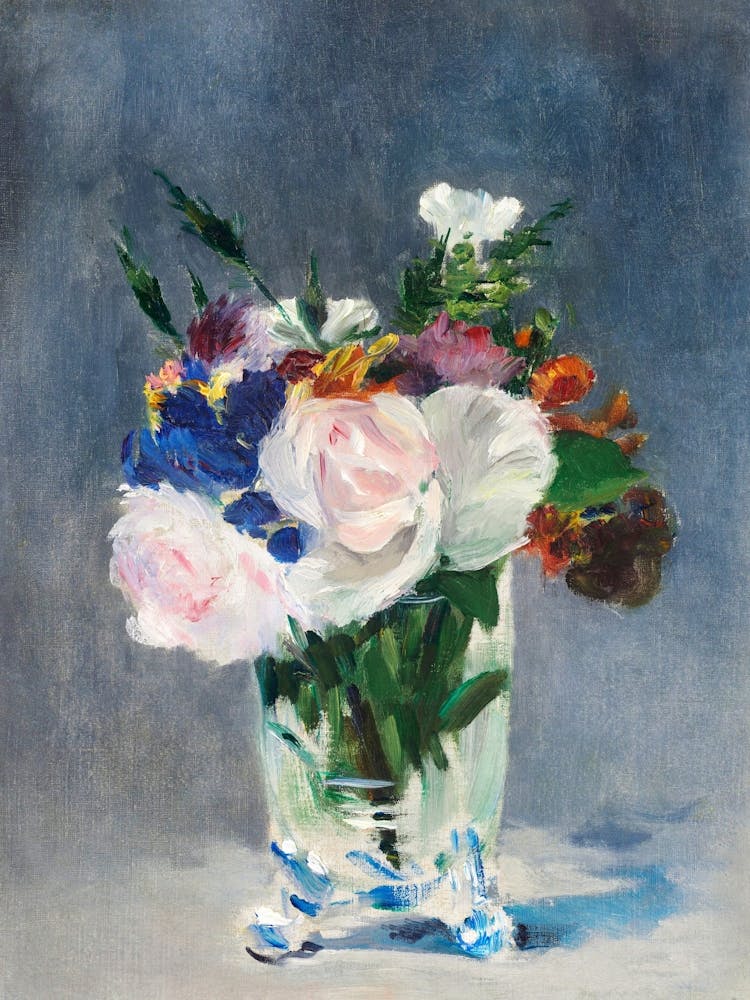Vintage Painting Flowers In A Vase