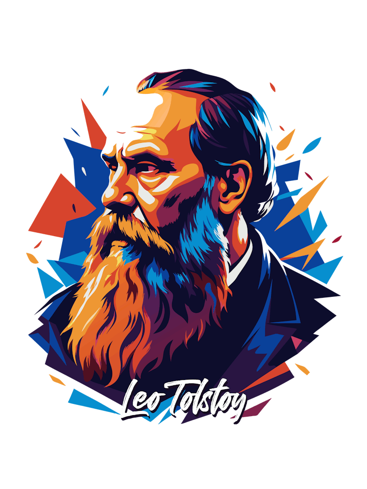 Leo Tolstoy 02 Portrait WPAP Pop Art