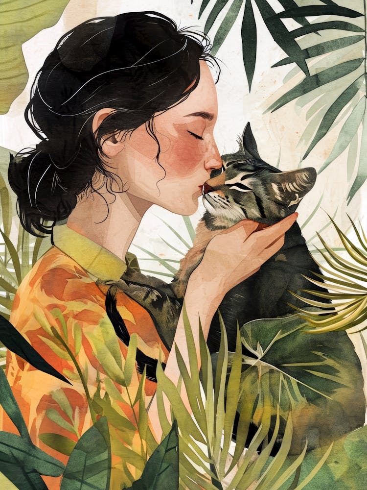 Kitty I love you cat and woman 4