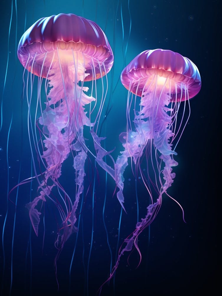 Seenessel-Qualle Neon-Illustration 5