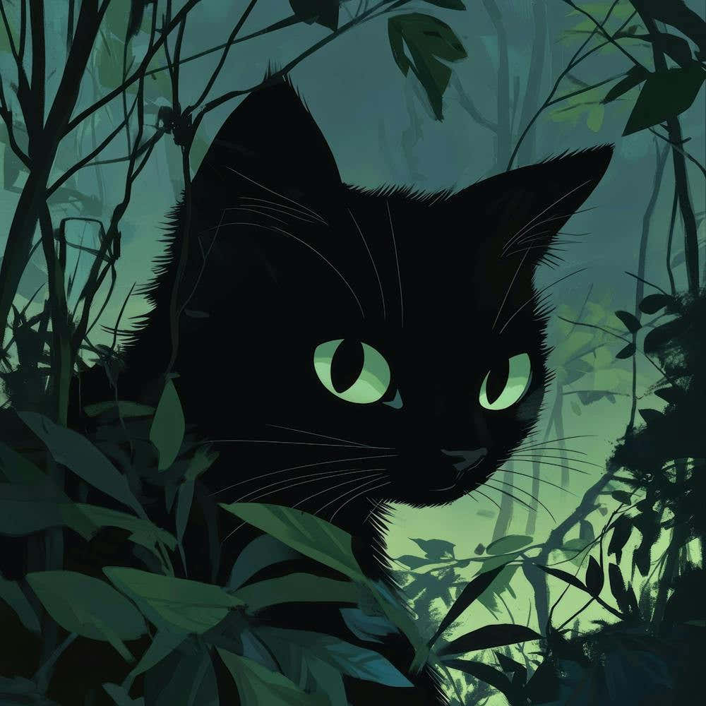 Black Cat In The Forest 8