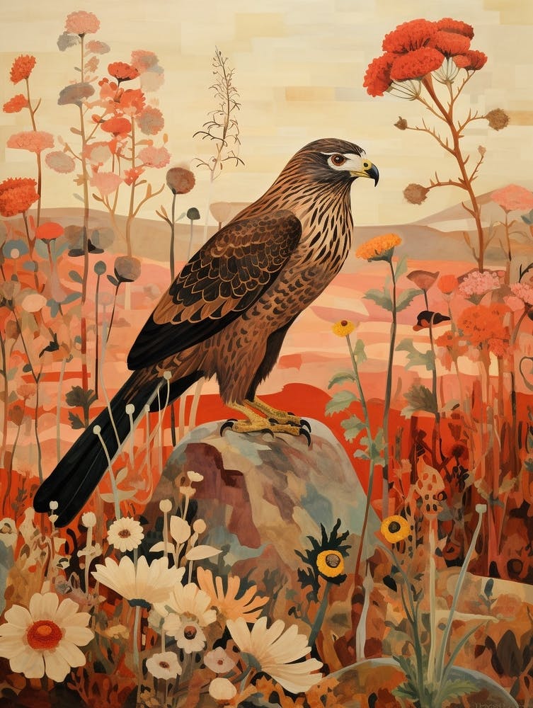 Hawk 2 Detailed Bird Painting