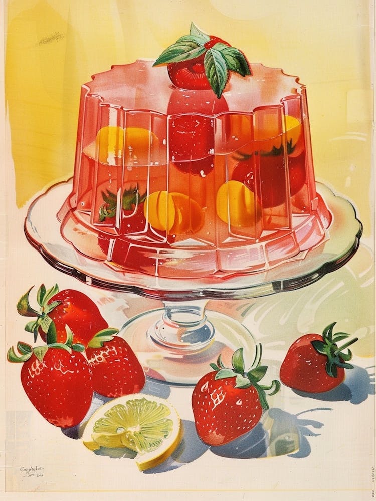 Strawberry Jelly Retro Cookbook Inspired 3