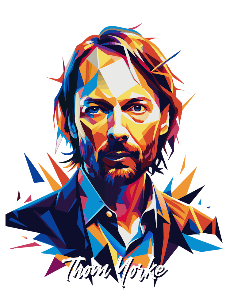 Thom Yorke, Radiohead 02 Portrait Music Icon WPAP Pop Art Style Art ...