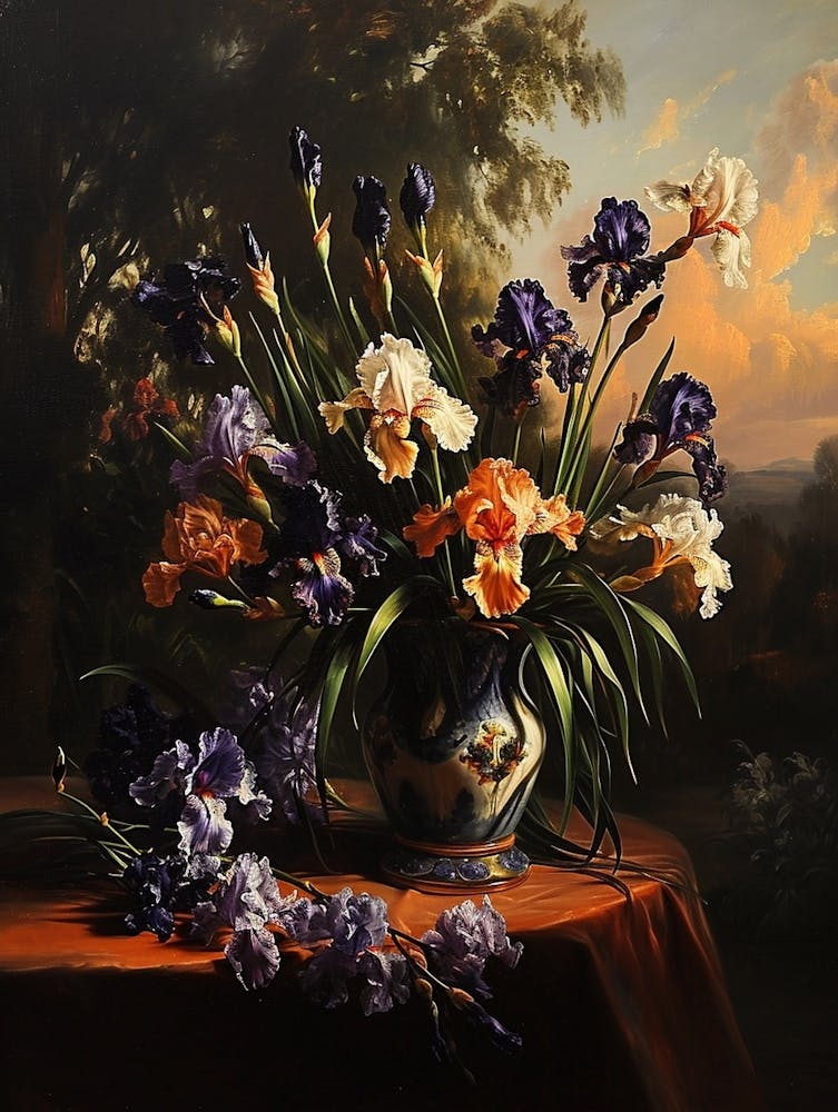 Baroque Floral Still Life Iris 2