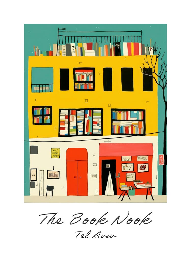 Tel Aviv The Book Nook Pastel Colours 4 Poster