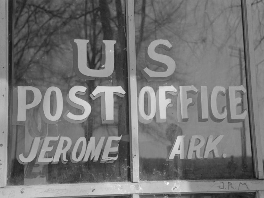 Post Office, Jerome, Arkansas By Russell Lee