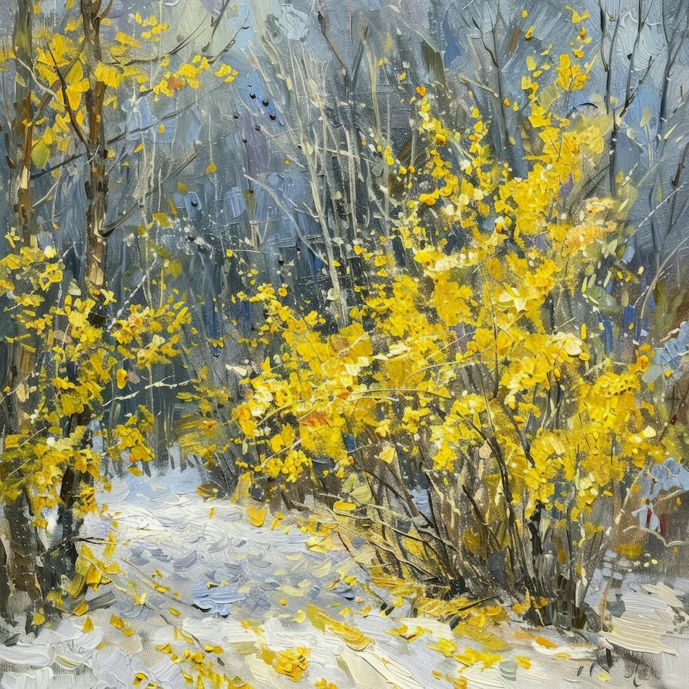 Yellow Flowers In The Snow