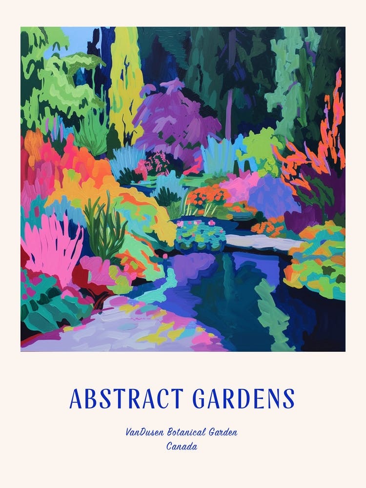 Colourful Gardens Vandusen Botanical Garden Canada 1 Blue Poster