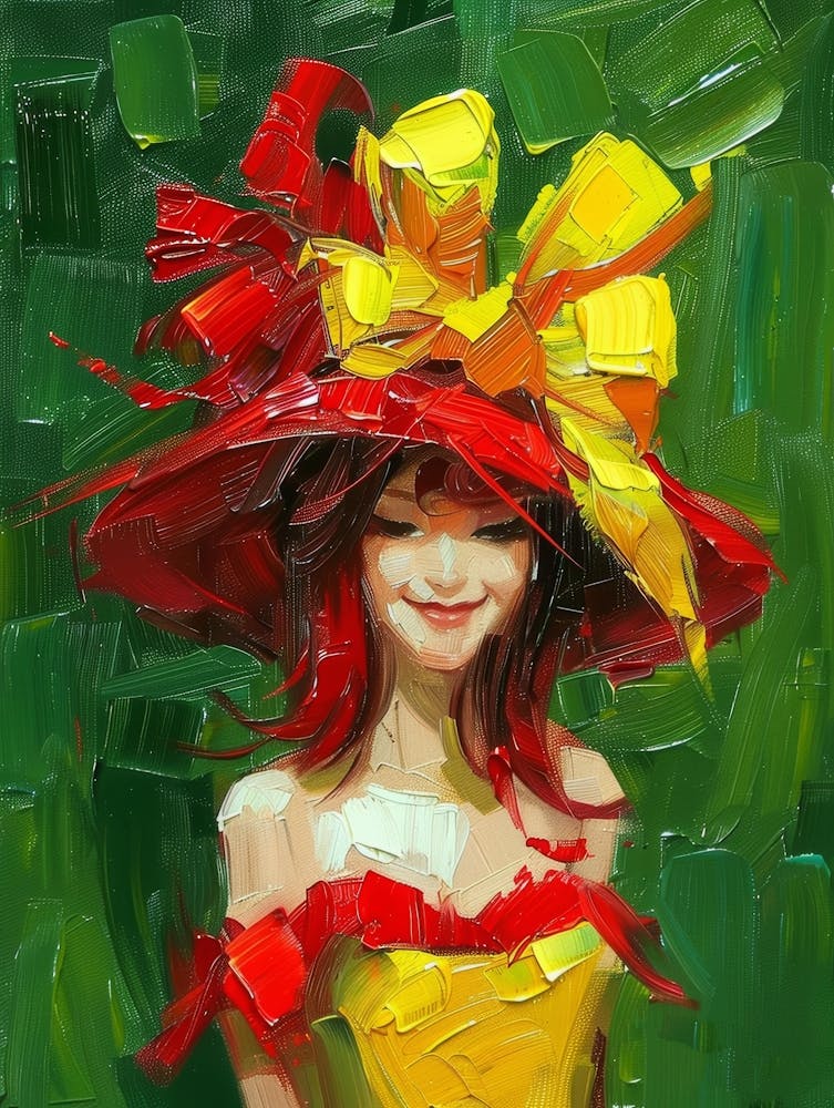 Dame mit rotem Hut 1