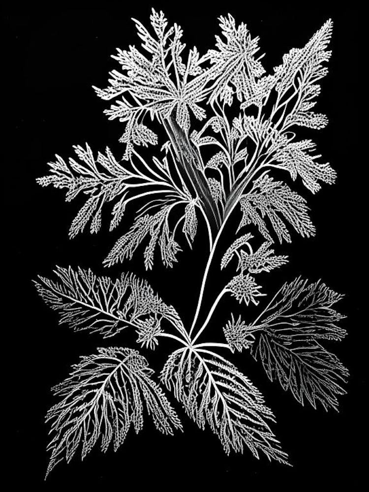 Meadowsweet Leaf Linocut 4