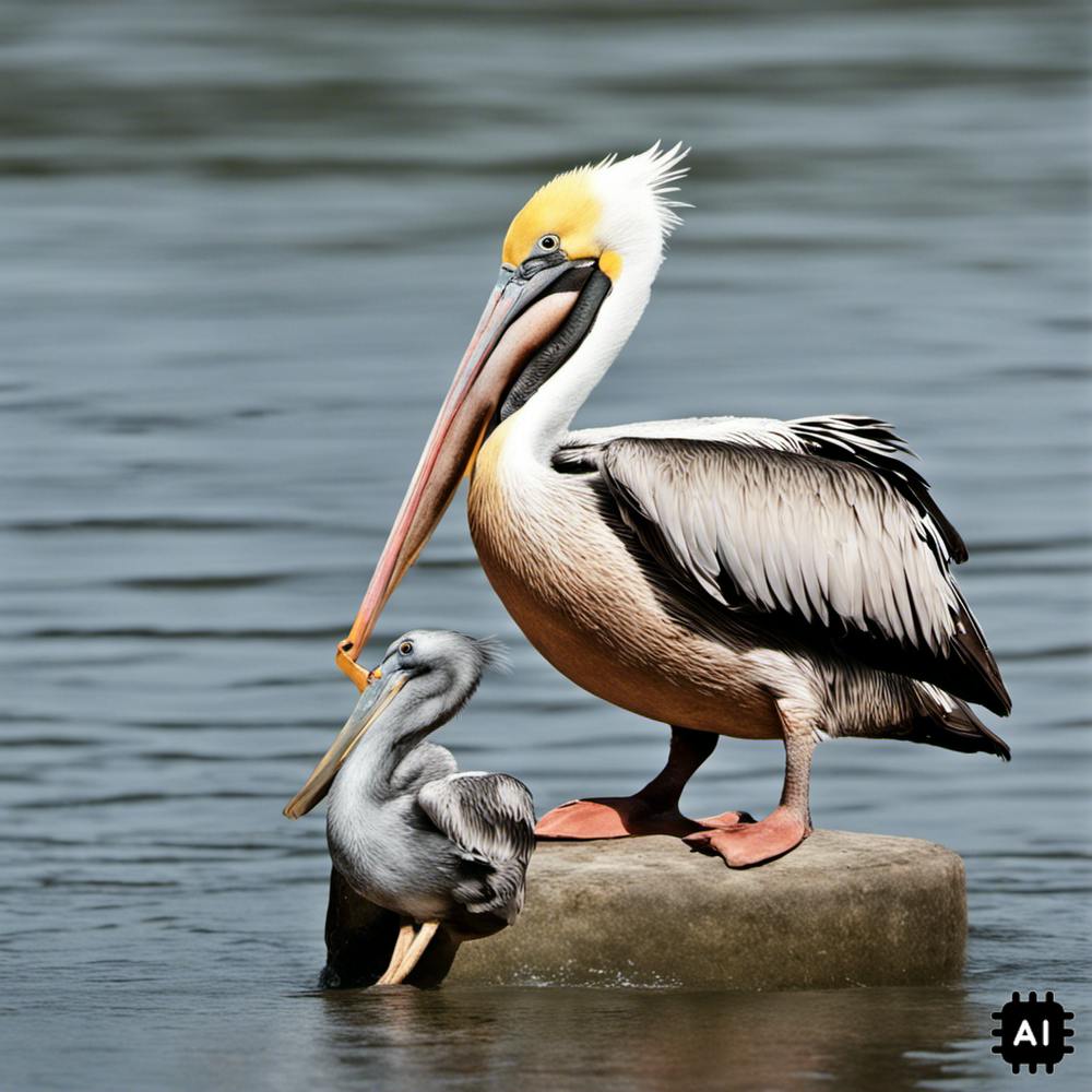Pelican And Chick