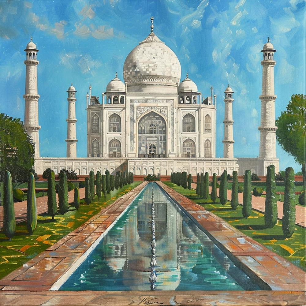A Taj Mahal In Agra Oil Painting Illustration 1719953752 2