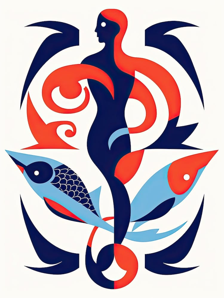 Pisces Illustration Zodiac Star Sign 4