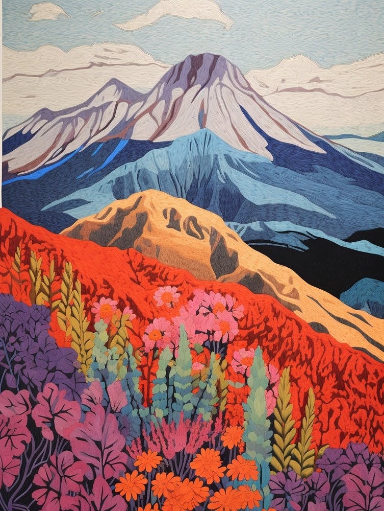 Mount St Helens United States 4 Colourful Mountain Illustration