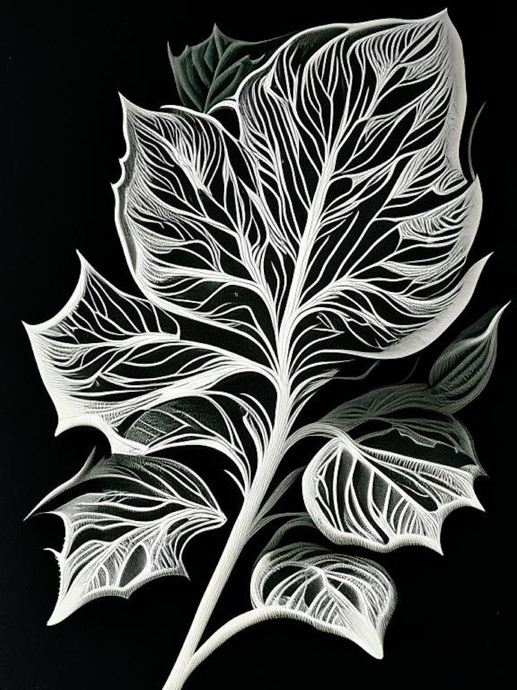 Linogravure Feuille de Citron Vert 2