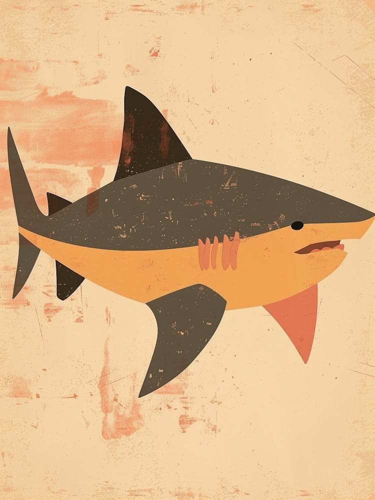 Mustard Coral Pastel Shark