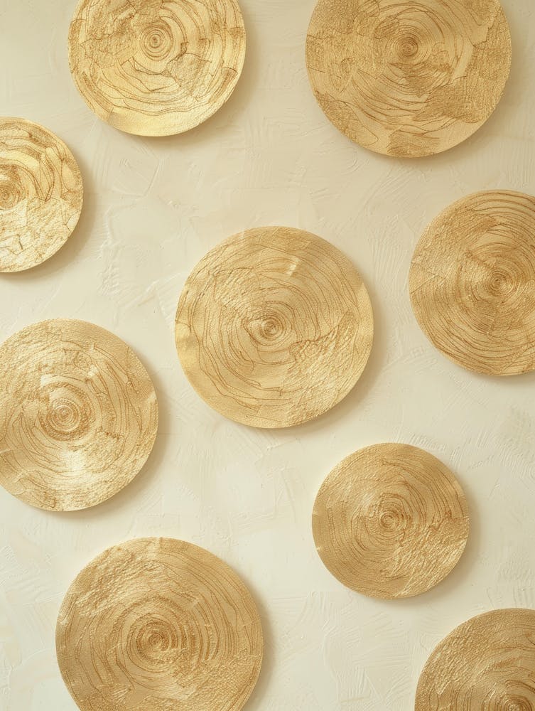 Gold Circles Wall Art