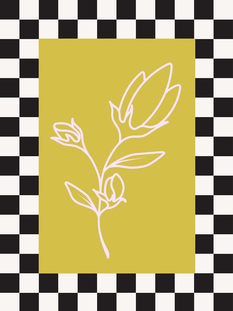 Modern Checkered Flower Poster  15