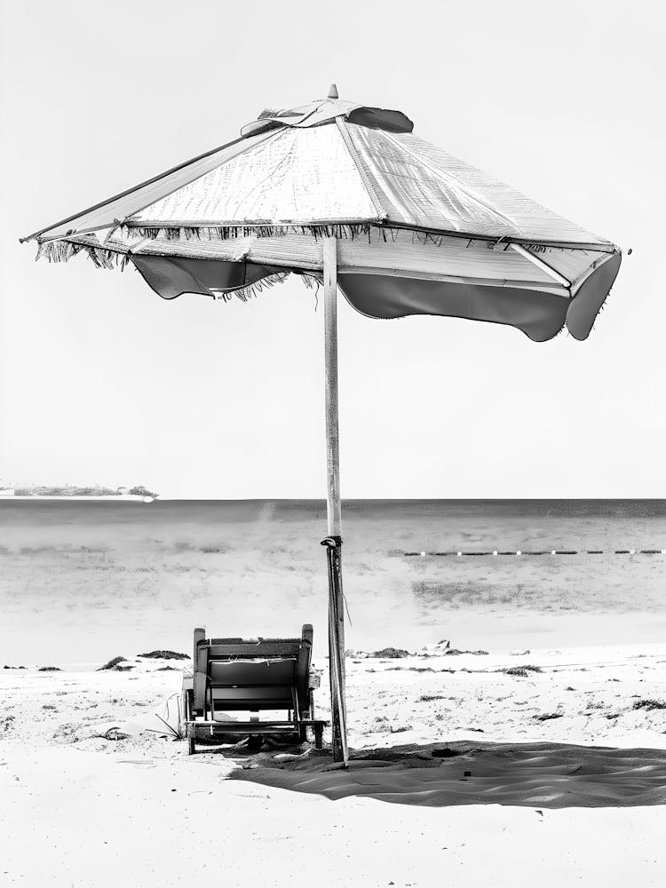Black And White Beach Umbrella 1
