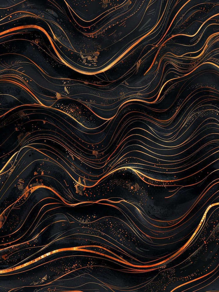 Abstract Gold And Black Wavy Pattern 1