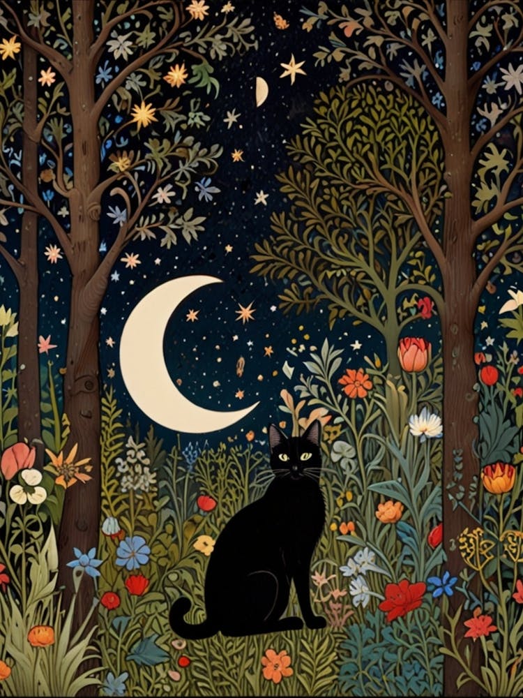 William Morris Cat In The Forest 34