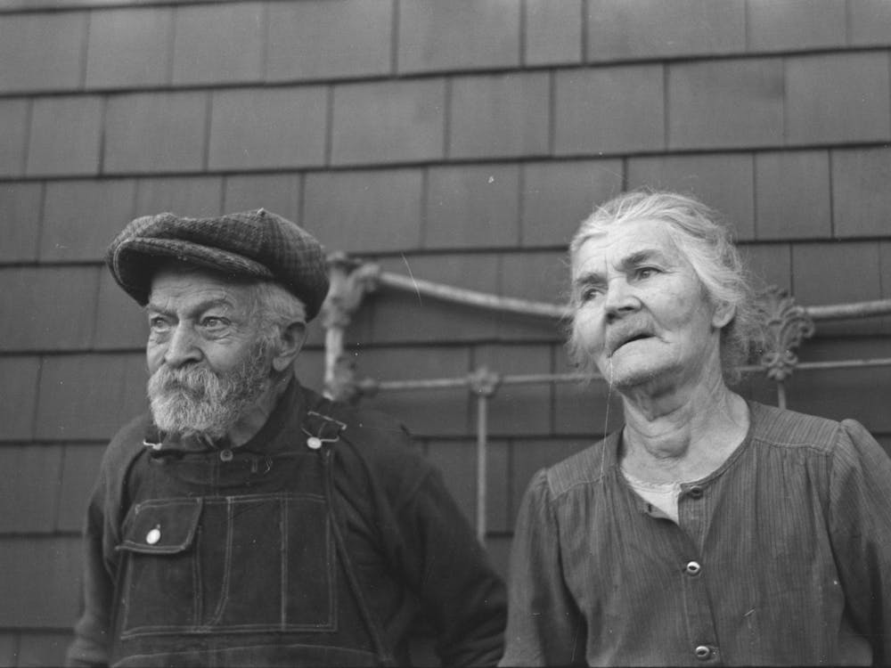 Nahaufnahme von Mr. und Mrs. Andrew Ostermeyer, Homesteaders, Miller Township, Woodbury County, Iowa
