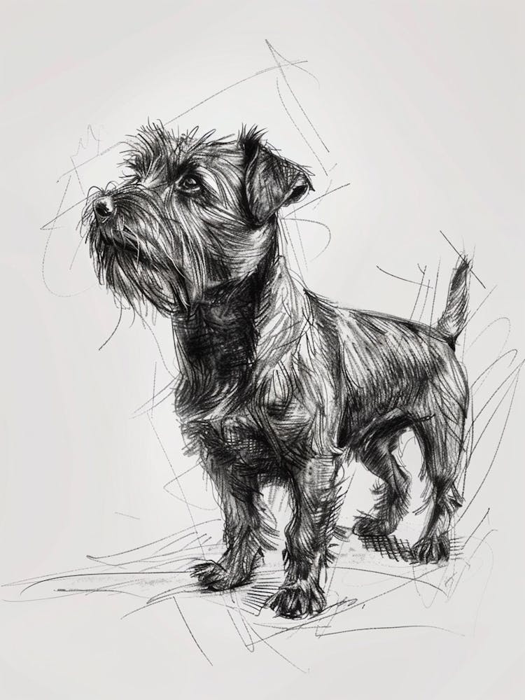 Glen Of Imaal Terrier Dog Charcoal Line 3