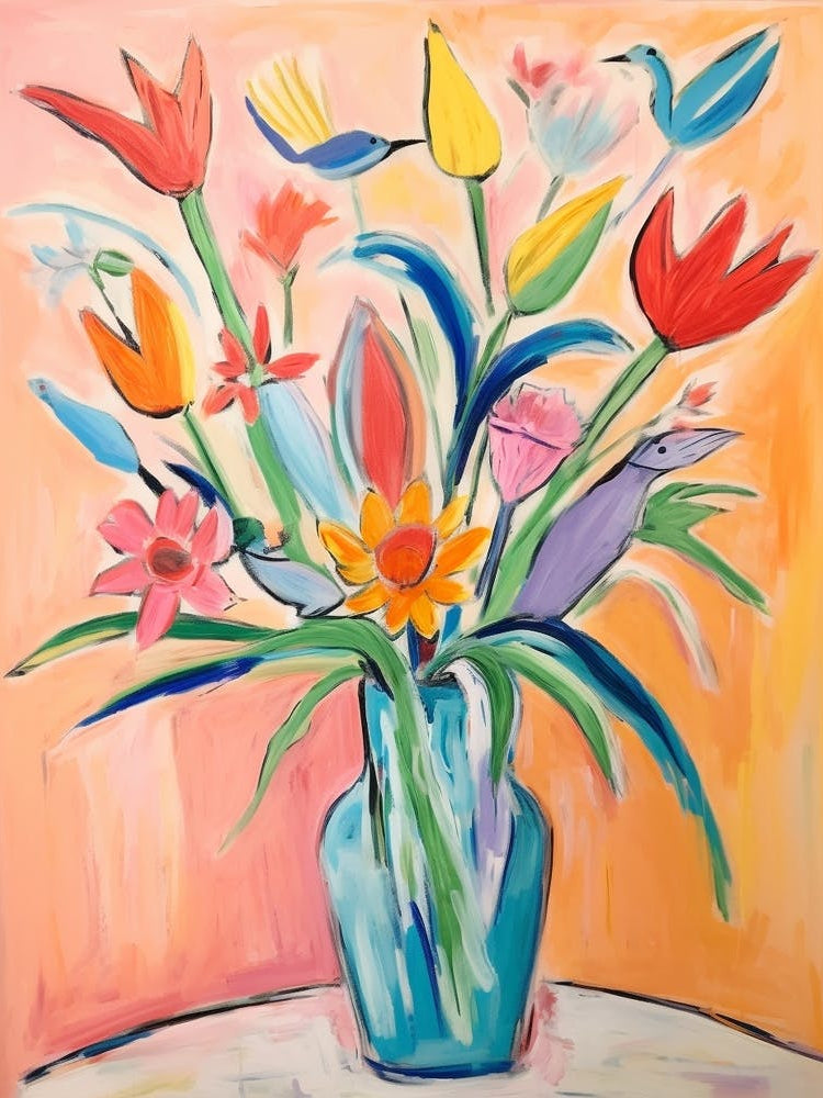 Flower Painting Fauvist Style Bird Of Paradise 1