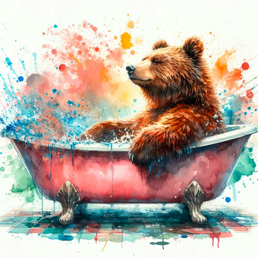 Bear In Bathtub