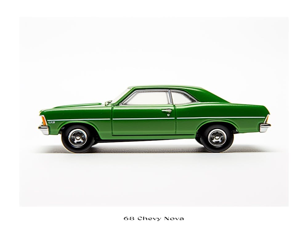 Toy Car 68 Chevy Nova Green 2 Poster