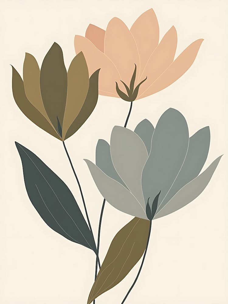 Timeless Floral Grace Neutral Aesthetic Wall