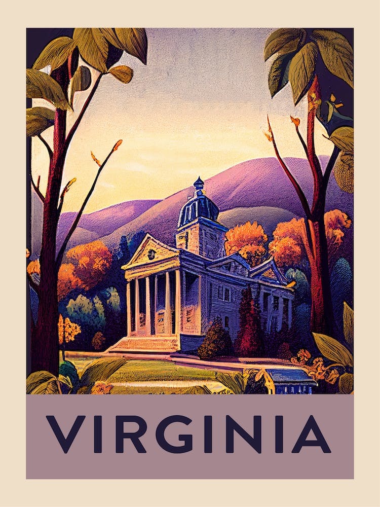 Virginie Affiche de Voyage Vintage