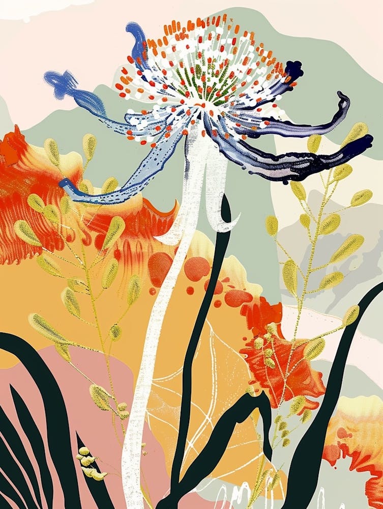 Colourful Flower Illustration Queen Annes Lace 4