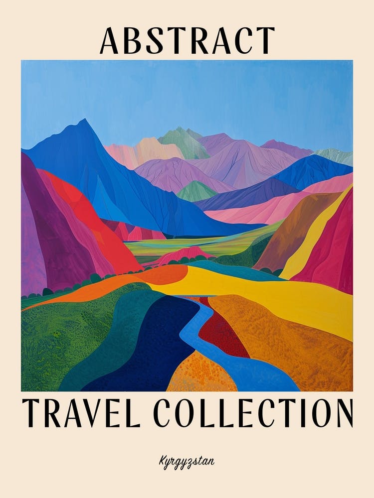 Abstract Travel Collection Poster Kyrgyzstan 3