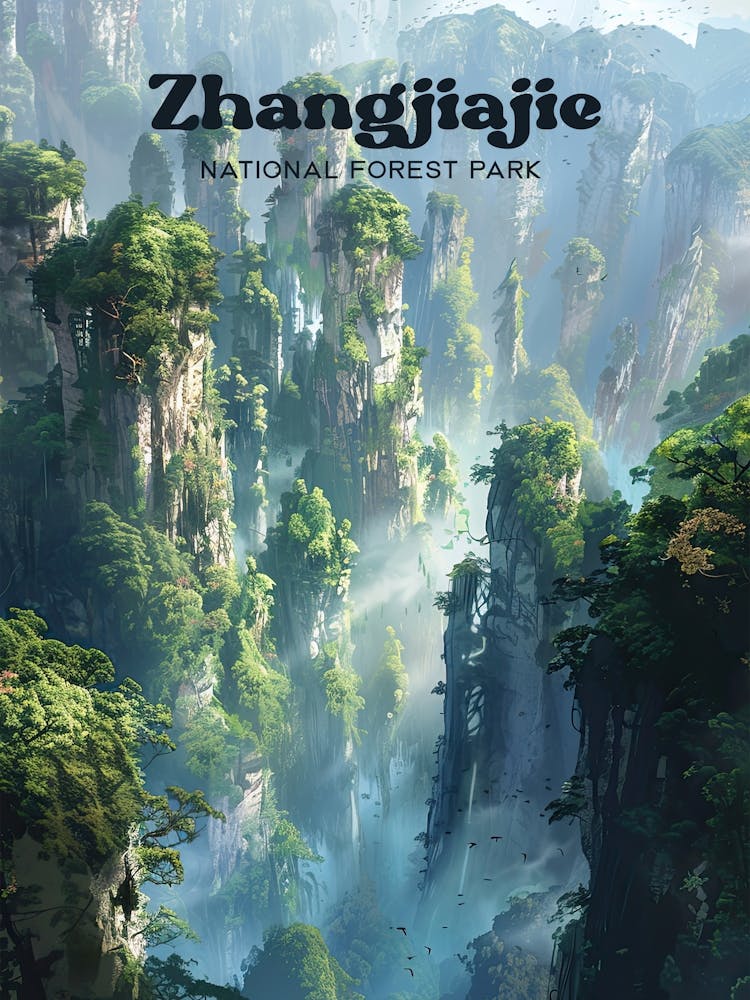Zhangjiajie National Forest Park Avatar Digital Travel Illustration
