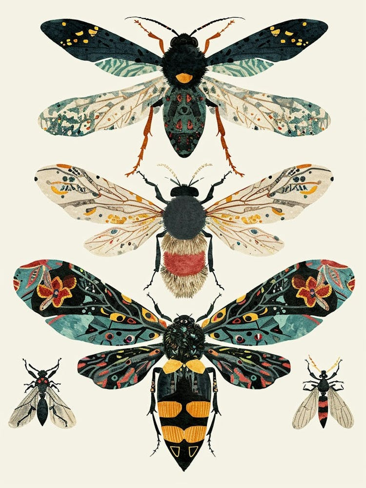 Colourful Insect Illustration Wasp 7