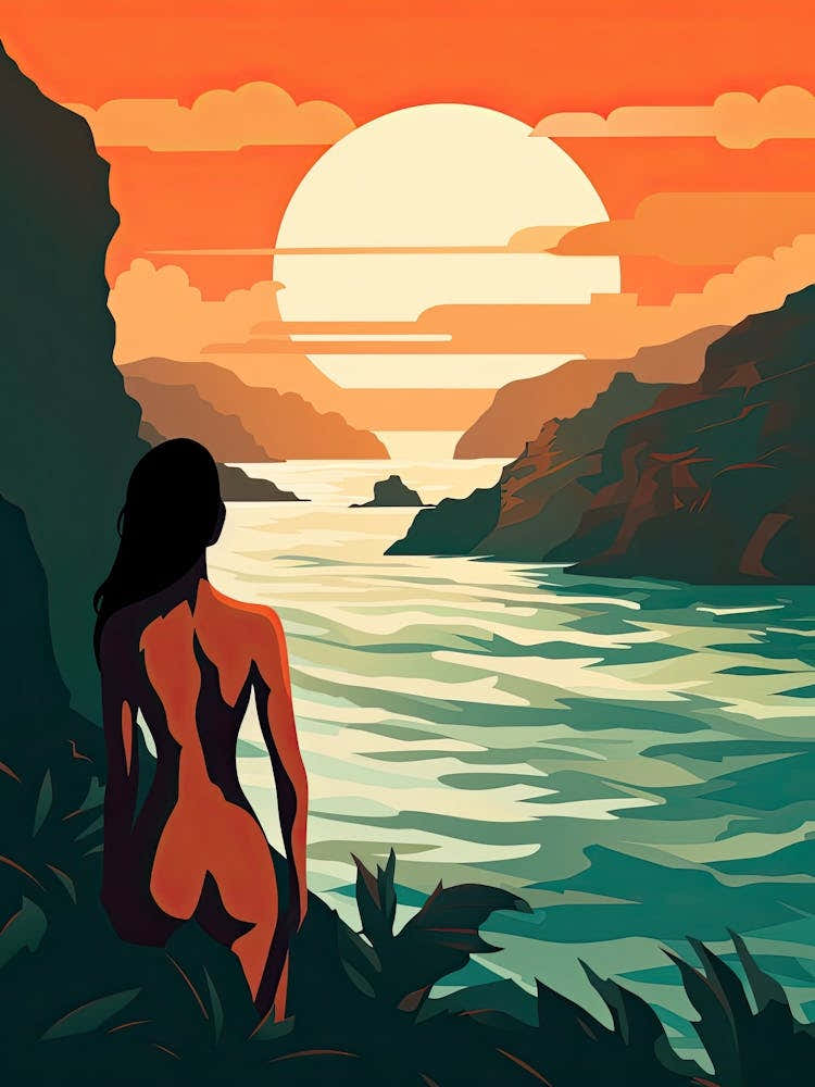 Kauai Hawaii, Usa, Bold Outlines 3