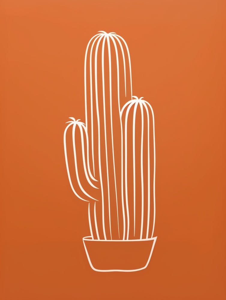 Cactus Line Drawing Golden Barrel Cactus 1