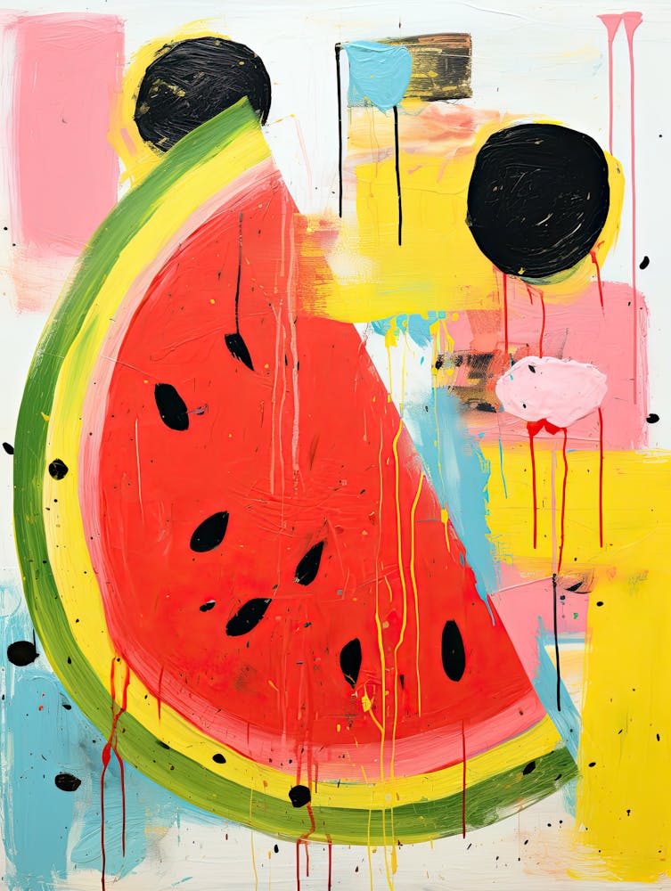Juicy Symphony: Neo-Expressionist Watermelon Whirl