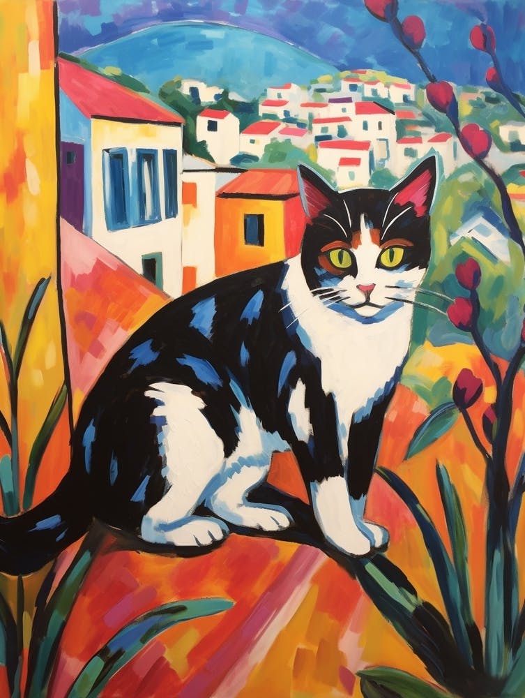Painting Of A Cat In Gozo Malta 3