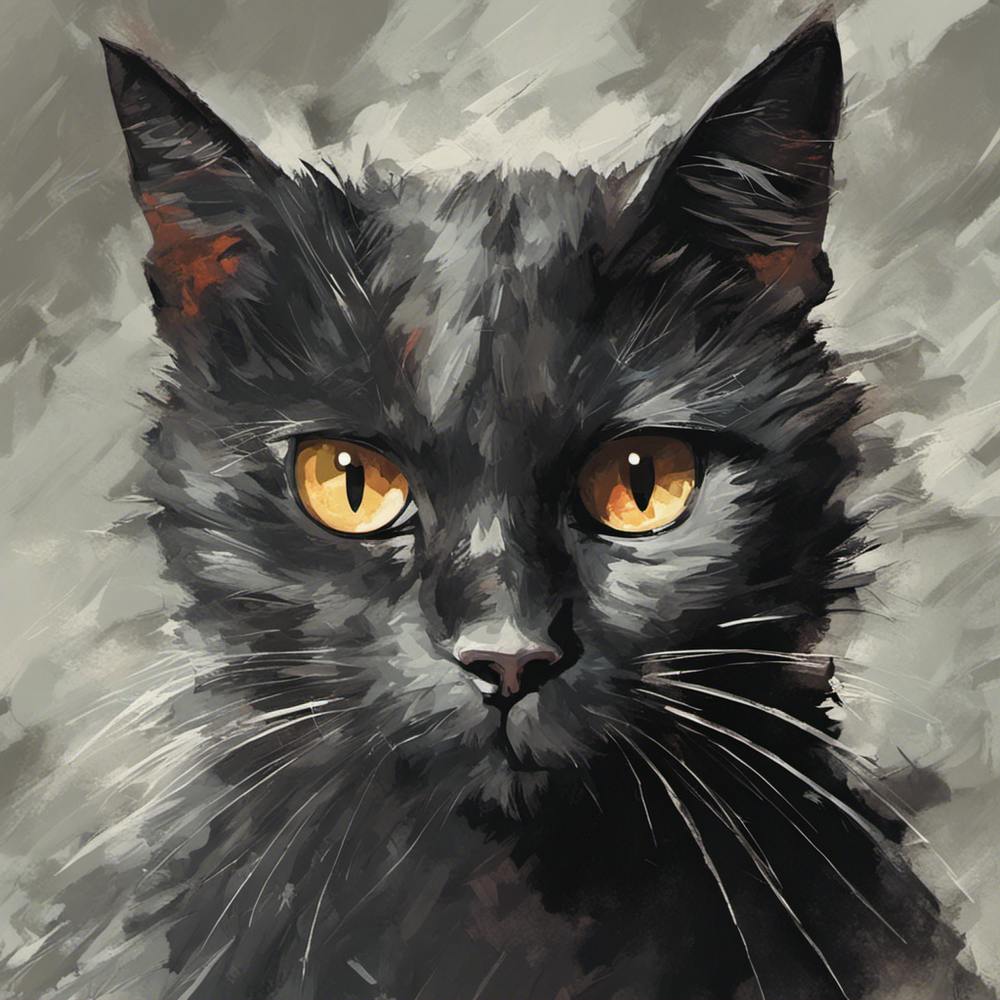 Black Cat Painting